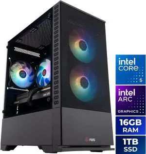 ABS Cyclone Aqua Prebuilt Gaming PC - Windows 11 - Intel Core 5 120 - Arc A580 8GB - 16GB DDR4 - 1TB NVMe SSD ABS Cyclone Aqua Prebuilt Gaming PC - Windows 11 - Intel Core 5 120 - Arc A580 8GB - 16GB DDR4 - 1TB NVMe SSD