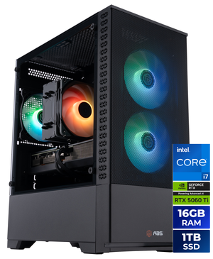 ABS Cyclone Aqua Prebuilt Gaming PC - Windows 11 - Intel Core i7-14700F - GeForce RTX 5060 Ti 16GB - DLSS 4 - 16GB DDR5 - 1TB NVMe SSD ABS Cyclone Aqua Prebuilt Gaming PC - Windows 11 - Intel Core i7-14700F - GeForce RTX 5060 Ti 16GB - DLSS 4 - 16GB DDR5 - 1TB NVMe SSD