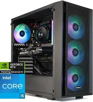 STORMCRAFT Gaming PC SCORPIO Intel Core i5-14400F NVIDIA GeForce RTX 5060  – AI Powered 32GB DDR4 3200MHz RGB 1TB NVMe SSD 650W PSU Windows 11 Home - SC1440FCB-560N1