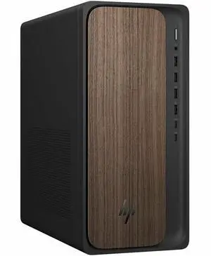 HP OmniDesk M03-0057c Desktop AI PC,  Intel Core Ultra 7 265 32GB Intel Graphics 1TB SSD Windows 11 Home Dark Wood