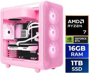 TECHNOID Gaming Desktop PC InfinityR75070S AMD Ryzen 7 7700X 16GB DDR5 1TB SSD GeForce RTX 5070 Windows 11 Home - HYTE X50- Strawberry Milk TECHNOID Gaming Desktop PC InfinityR75070S AMD Ryzen 7 7700X 16GB DDR5 1TB SSD GeForce RTX 5070 Windows 11 Home - HYTE X50- Strawberry Milk