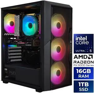 AZZA Gaming PC TABOR LITE, Intel Core Ultra 5-225F, AMD RX9060XT 8GB, 16GBx1 DDR5, 1TB M.2 SSD, Windows 11 Home AZZA Gaming PC TABOR LITE, Intel Core Ultra 5-225F, AMD RX9060XT 8GB, 16GBx1 DDR5, 1TB M.2 SSD, Windows 11 Home