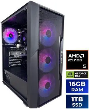 AZZA Gaming Desktop PC GIDEON PRO AMD Ryzen 5 5500 16GB DDR4 1TB NVMe SSD GeForce RTX 3050 Windows 11 Home AZZA Gaming Desktop PC GIDEON PRO AMD Ryzen 5 5500 16GB DDR4 1TB NVMe SSD GeForce RTX 3050 Windows 11 Home