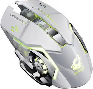 USB Mouse Rechargeable X8 Wireless Silent LED Backlit USB Optical Ergonomic Gaming Mouse Breathing Luminous Light 2400DPI