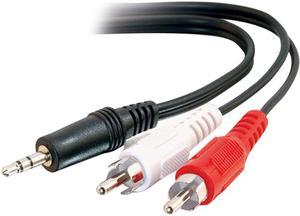 C2G 39943 Value Series One 3.5mm Stereo Male to Two RCA Stereo Male Y-Cable, Black (12 Feet, 3.65 Meters)