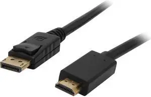 Kaybles DP-HDMI-6FT 6 ft. DP to HDMI Cable, Gold Plated DisplayPort to HDMI Cable 1080p Full HD for PCs to HDTV, Monitor, Projector with HDMI Port