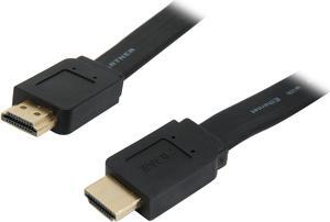 SYBA CL-CAB31038 5.9 ft. Black HDMI Flat Cable, V1.4, Supports 3D & 4K Resolution, Gold Plated Connector Male to Male