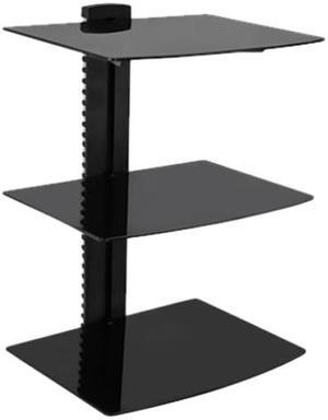 Megamounts DVD313-BNDL 3 Shelf Tempered Glass Multimedia Mount