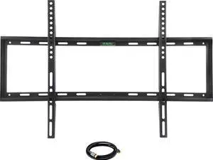 Megamounts GMPF-24N7-BNDL Black 26" - 55" Smooth Black Matt Finish Fixed Television Mount for 26"- 55" LCD, LED