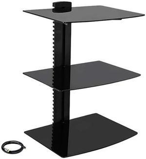 Megamounts DVD-313-HDMI-BNDL-2 3 Shelf Tempered Glass Multimedia Mount with HDMI Cable