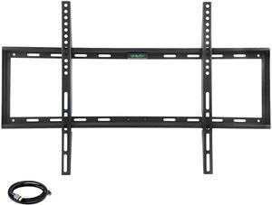 Megamounts GMPF-26N7-HDMI-BNDL-2 Black 32" - 70" Smooth Black Matt Finish Fixed Television Mount for 32"- 70" LCD, LED