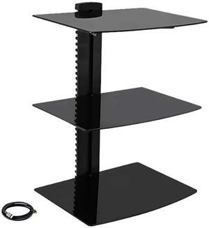 Megamounts DVD-313-HDMI-BNDLPC17 3 Shelf Tempered Glass Multimedia Mount with HDMI Cable