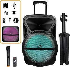 Trexonic TRX-15D Combination 15 Inch Bluetooth Portable Speaker and Tripod Stand