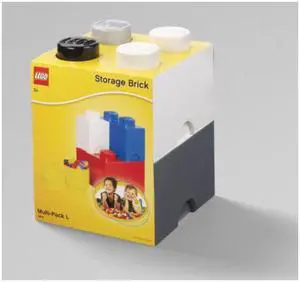 Storage Brick Multi Pack 4Pcs White Grey Black