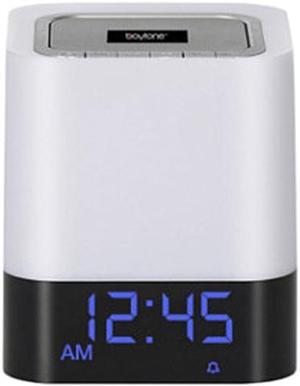 Boytone BT-84CB Portable FM Radio Alarm Clock Wireless Bluetooth 4.1 Speaker, 3-Way Night Light Touch Lamp, Built-in 8 H