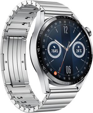 Huawei Watch GT 3 GPS + Bluetooth Smartwatch (Elite Steel) - International Version Elite Steel