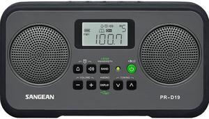 Sangean AM FM Stereo Portable Radio Gray/Black PR-D19BK