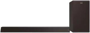 PHILIPS 2.1 CH Wireless Subwoofer HDMI Arc Dolby Audio 300 W Sound Bar Speaker - Black