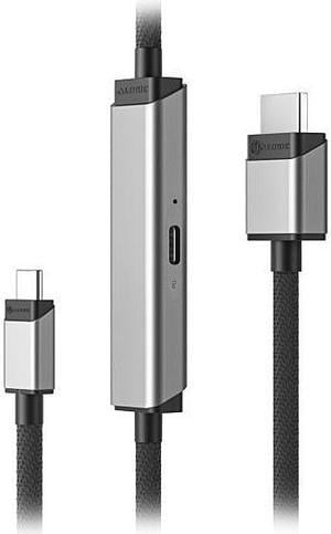 Alogic ULCHDPD01-SGR 3.28 ft. (1m) Gray Ultra USB-C to HDMI Cable with 100W Power Delivery Passthrough - 1m