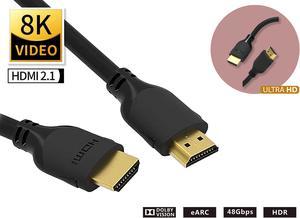 CABLEDECONN Micro HDMI to HDMI 2.1 8K Cable High Speed 8K@60Hz 4K