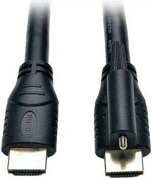 Tripp Lite High Speed HDMI Cable with Ethernet and Locking Connector, Ultra HD 4K x 2K, 24AWG (M/M), 15-ft. (P569-015-LOCK)