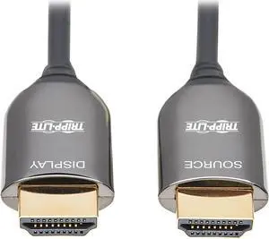Tripp Lite P568F-10M-8K6 32.81 ft. (10m) Black 8K HDMI Plenum-Rated Fiber Active Optical Cable (AOC) - 8K UHD @ 60 Hz, HDR Male to Male