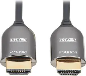 Tripp Lite P568F-20M-8K6 65 ft. Black 8K HDMI Plenum-Rated Fiber Active Optical Cable (AOC) - 8K UHD @ 60 Hz, HDR Male to Male