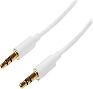 StarTech.com MU1MMMSWH 3.3 ft [1 m] 3.5mm Stereo Audio Cable - Male to Male