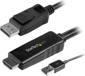 StarTech.com HD2DPMM10 10 ft. (3m) HDMI to DisplayPort Cable with USB Power - 4K 30Hz Active HDMI 1.4 to DP 1.2 Converter (HD2DPMM10)