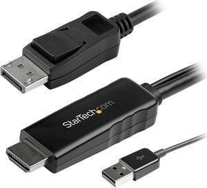 StarTech.com HD2DPMM6 6 ft. (1.8m) HDMI to DisplayPort Cable with USB Power - 4K 30Hz Active HDMI 1.4 to DP 1.2 Converter (HD2DPMM6)