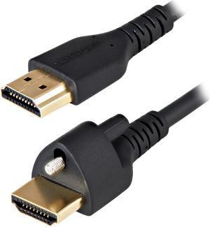 StarTech.com HDMM1MLS 1m (3 ft.) HDMI Cable with Locking Screw - 4K 60Hz HDR - High Speed HDMI 2.0 Monitor Cable with Locking Screw Connector for Secure Connection - HDMI Cable with Ethernet - M/M