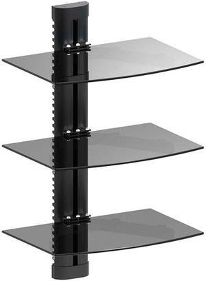 inland 5441 Black Triple Shelf AV Components Wall Mount