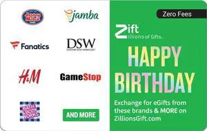 Zift Zillions – Happy Birthday $50 Gift Card (Email Delivery)