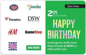 Zift Zillions of Gifts - Happy Birthday $15 Gift Card (Email Delivery) Zift Zillions of Gifts - Happy Birthday $15 Gift Card (Email Delivery)