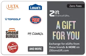 Zift Zillions of Gifts - A Gift For You $400 Gift Card (Email Delivery) Zift Zillions of Gifts - A Gift For You $400 Gift Card (Email Delivery)