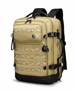 Swissdigital BERG PRO Khaki XL Backpack - TSA-Friendly Backpack with USB Charging Por - RFID Protection Pocket - Trolley Sleeve for Easy Travel - Padded Laptop Compartment   SD16489510-74