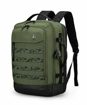Swissdigital BERG Dark Green L Backpack - Durable - TSA-Friendly Bag with Patented USB Charging Port - RFID Protection Pocket - Padded Laptop Compartment that Fits up to 16" Laptop  SD1647-23