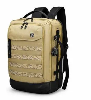 Swissdigital BERG Dark Khaki L Backpack - Durable - TSA-Friendly Bag with Patented USB Charging Port - RFID Protection Pocket - Padded Laptop Compartment that Fits up to 16" Laptop  SD1647-74
