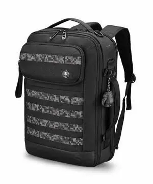 Swissdigital BERG Black Hybrid Briefcase - USB Charging Port with Integrated Cable - RFID Protection Pocket - Padded Laptop Compartment Fits up to 16"  SD1649-01