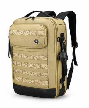 Swissdigital BERG Dark Khahi Hybrid Briefcase - USB Charging Port with Integrated Cable - RFID Protection Pocket - Padded Laptop Compartment Fits up to 16"  SD1649-74