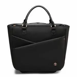 Swissdigital KATY ROSE NG Black Tote Cabin  - LED - USB Charging Port - RFID Protection Pocket - LED Light - Eco-Friendly Fabric - Padded Laptop Compartment for 17" Laptop  SD4528L-01