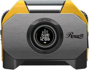 Rosewill Vortex RS6C Cordless Tire Inflator Portable Air Compressor, 160 PSI Air Pump for Car Tires with 15600mAh Battery, 100% Duty Cycle & Dual Cylinder, Air Pump for Heavy-Duty Vehicle, Orange