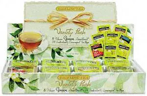 Bigelow 30568 Green Tea Assortment, Individually Wrapped, Eight Flavors, 64 Tea Bags/Box