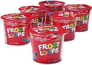 Kellogg’s 01246 Froot Loops Breakfast Cereal, Single-Serve 1.5oz Cup, 6 Cups/Box