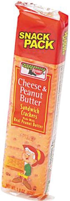 Keebler 21165 Sandwich Crackers, Cheese & Peanut Butter, 8-Piece Snack Pack, 12 Packs/Box