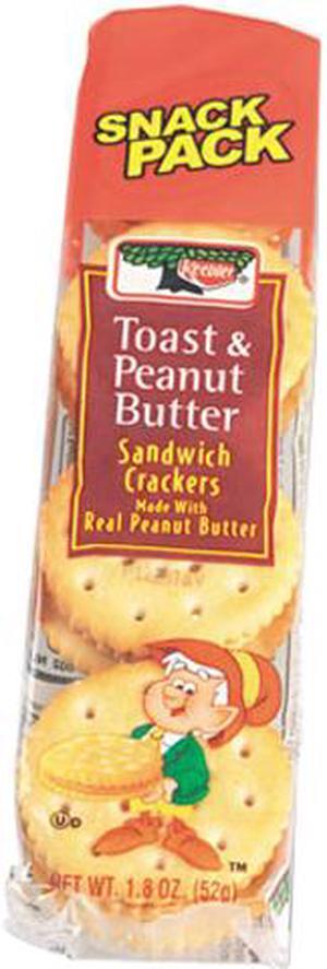 Keebler 21167 Sandwich Crackers, Peanut Butter, 8-Cracker Snack Pack, 12 Packs/Box