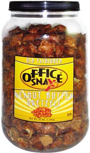 Office Snax 375 Pretzel Assortment, Peanut Butter, 44 oz, Canister