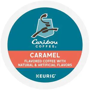 Caribou Coffee Caramel Hideaway, Single-Serve Keurig K-Cup Pods, Medium Roast Coffee, 24 Count/Box
