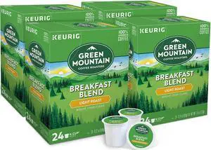 Green Mountain Coffee Roasters® Breakfast Blend Coffee, Keurig Single-Serve K-Cup Pods, 96 Count (4 x 24 Count/Box) 6520CT