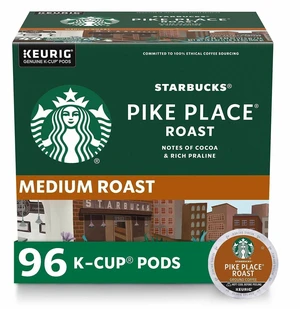 Starbucks K-Cup Pike Place Roast Coffee - Compatible with Keurig Brewer - Medium - K-Cup - Pike Place Roast - 24/Box - 4/Carton - 12434812CT Starbucks K-Cup Pike Place Roast Coffee - Compatible with Keurig Brewer - Medium - K-Cup - Pike Place Roast - 24/Box - 4/Carton - 12434812CT